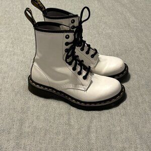 DOC MARTENS 1460 Leather Lace-Up Boots (White), U.S. Women's Size 5